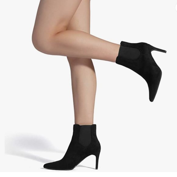 NEW Dream Pairs Womens Pointed Toe Stiletto High Heel Ankle Booties Sz 8 black - Picture 1 of 5